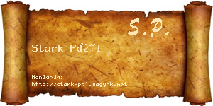 Stark Pál névjegykártya